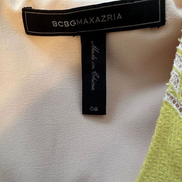 BCBGMazaxia Yellow and Tan lace dress - Picture 7 of 9